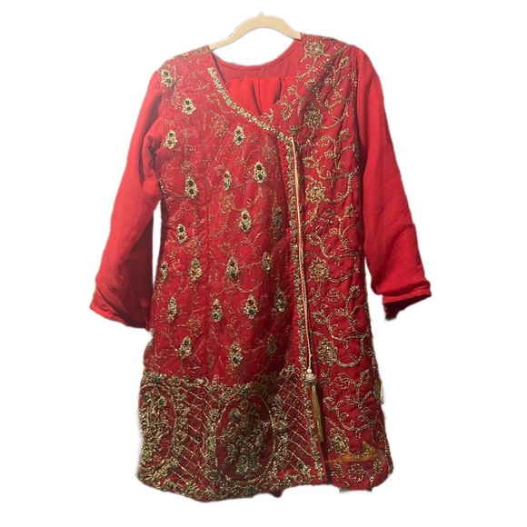 Red Indian Event Outfit Sharara - Picture 1 of 2